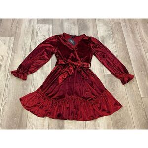 Gigio boutique faux velvet burgundy, kneelength dress size S
